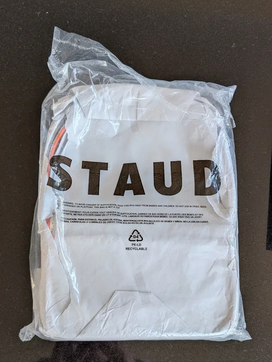 NWT STAUD TOMMY Glass Beaded Vegan Shoulder Bag - CALIFORNIA POPPY; $295 - Picture 16 of 16